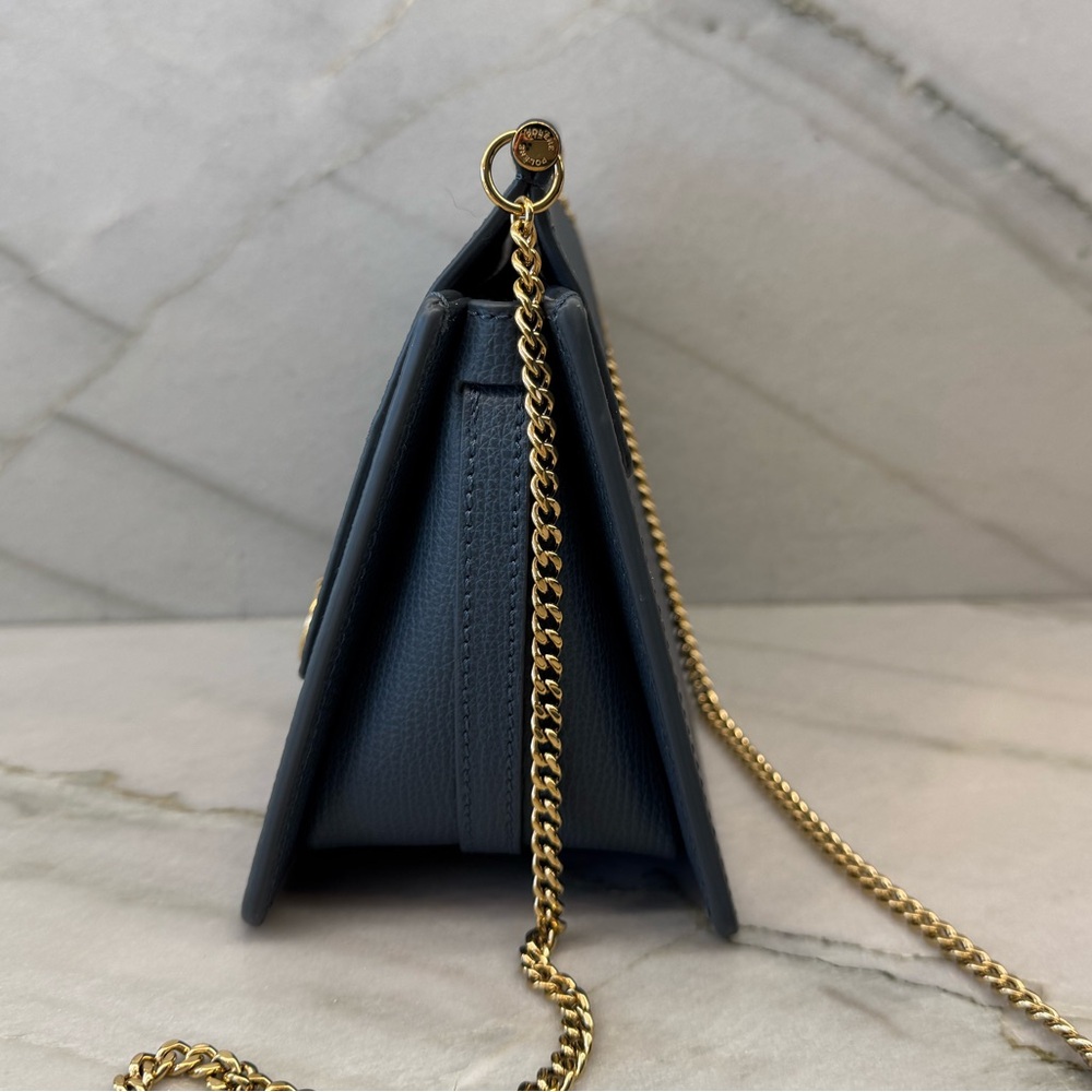 Polene Numero Sept Mini Handbag in Rare Blue Textured Leather - Picture 4 of 13